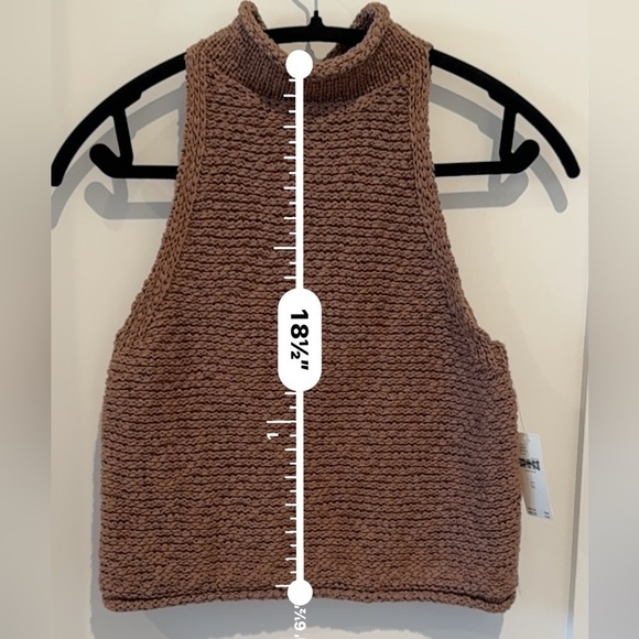 Anthropologie Halter brown sweater top XL y2k boho cottagecore bohemian - Picture 13 of 13